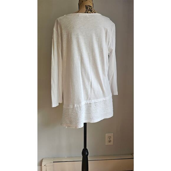 Jess & James Scrolls Asymmetrical Black Scribble Tunic Shirt , Womens Sz L - Picture 12 of 13